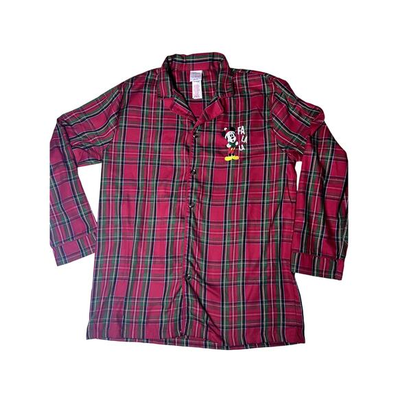 Disney Fa La La Pajamas Unisex Size Small Oversized Cozy Pjs Plaid Holiday Soft - Picture 1 of 8